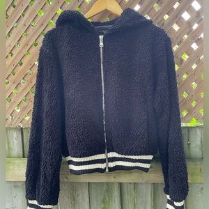 Michael Lauren “Torin” Black Sherpa Zip Hoodie